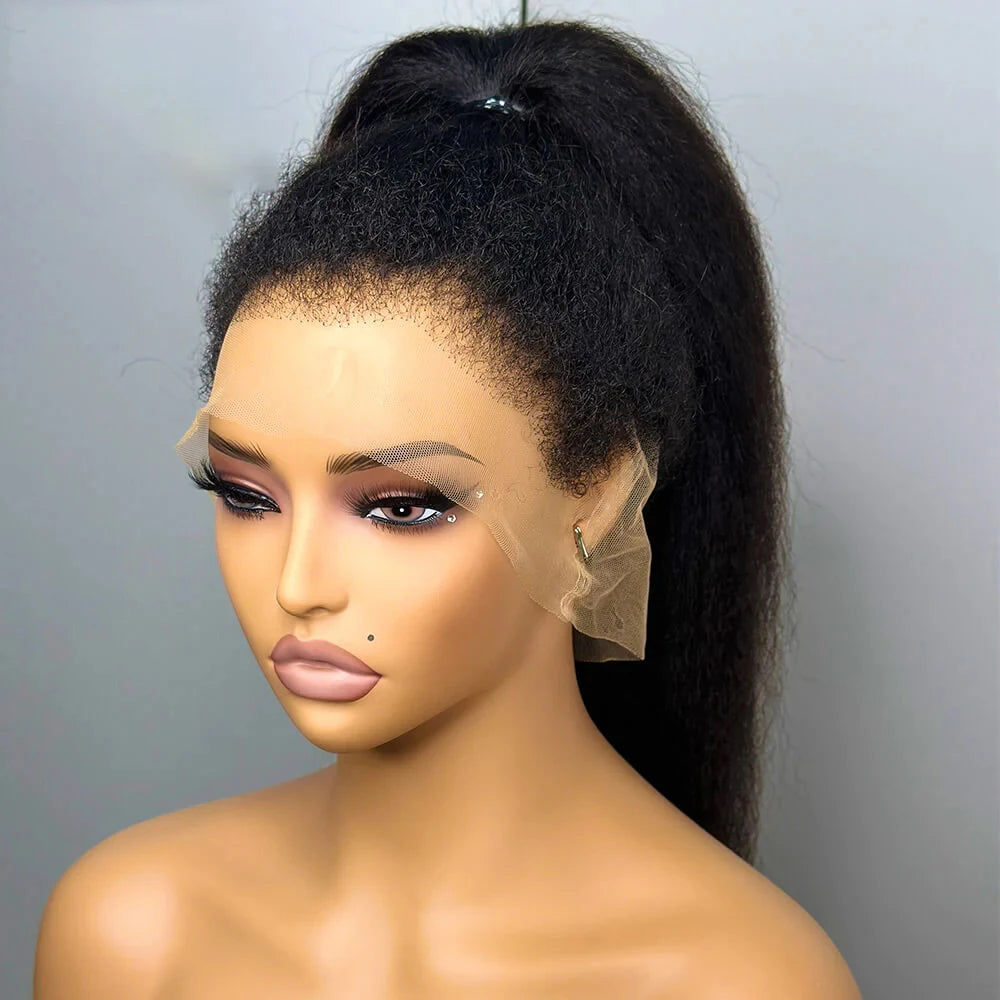 Yaki Glueless 180Density 26“ Kinky Straight Lace Front Wig- Preplucked