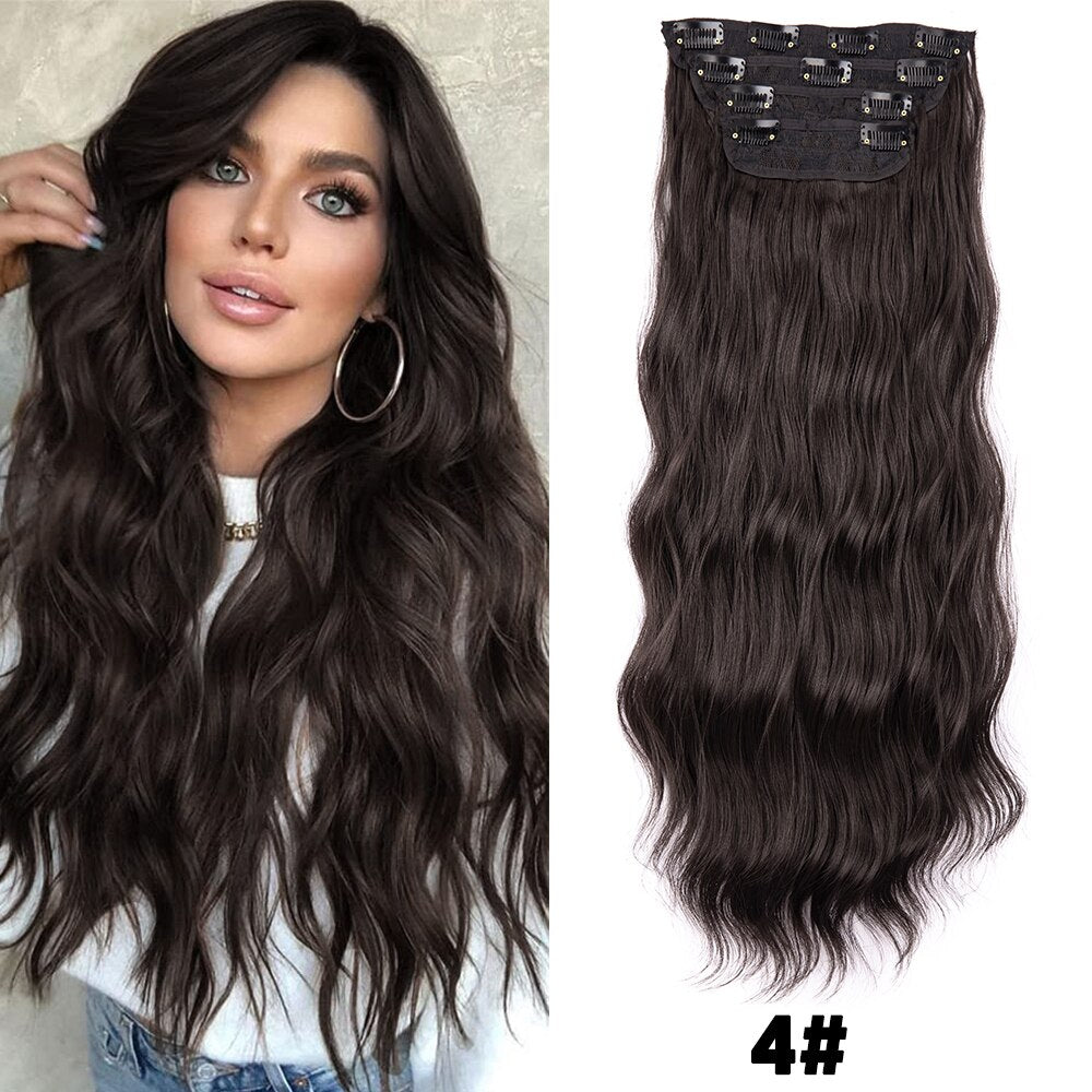 Hairpiece Built-in Hair Extensions Natural Synthetic Hair