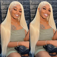 Thumbnail for Blonde 613 HD 13x6 Lace Frontal Wig Pre Plucked Brazilian Bone Straight Human Hair Wig