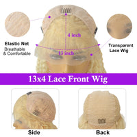 Thumbnail for Short Bob Wig Ombre Blonde Lace Front Human Hair Wigs Straight 150 Density