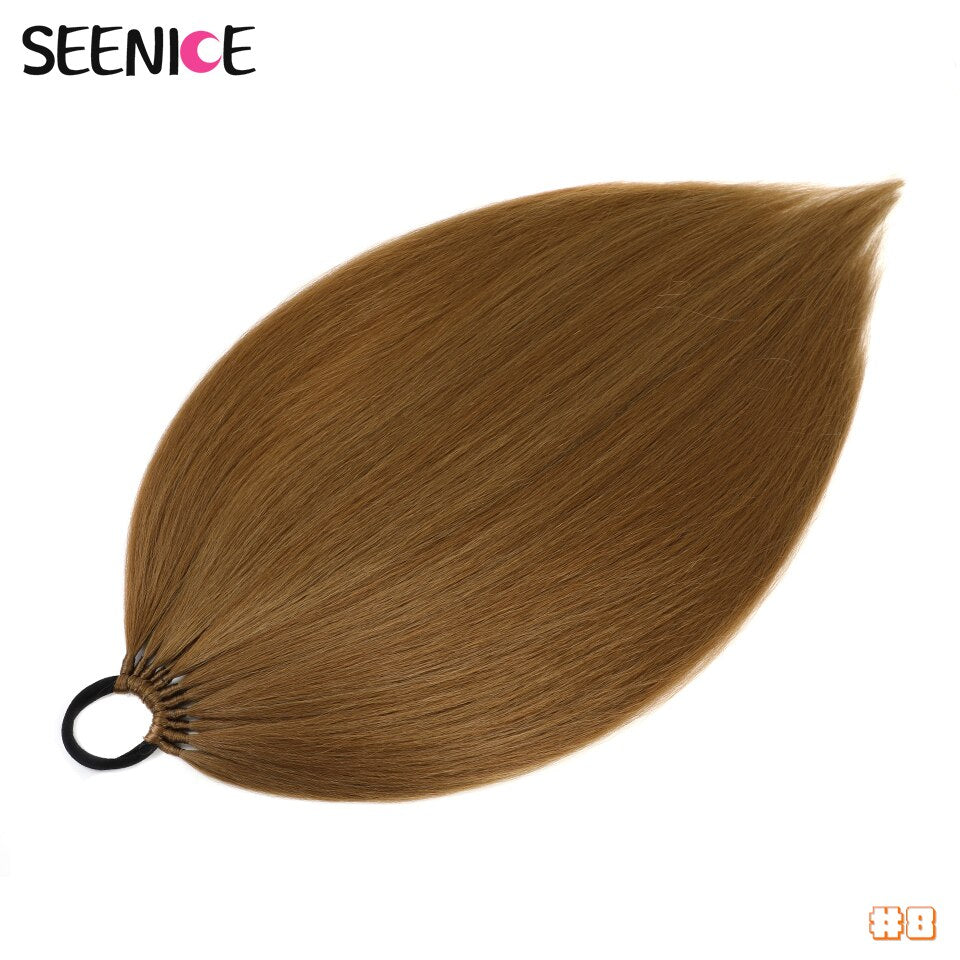 Straight Synthetic Ponytail Hair Extensions Natural Hair