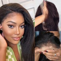 Thumbnail for 4C Kinky Edges Hairline Curly Baby Hair  Kinky Straight Lace Front Wig