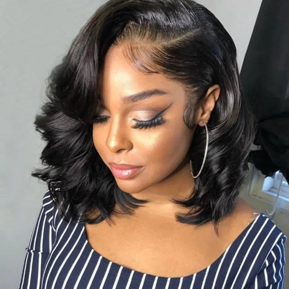 Brazilian Body Wave Short Bob Wig Pre Plucked 4x4 Closure Wig