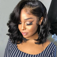 Thumbnail for Brazilian Body Wave Short Bob Wig Pre Plucked 4x4 Closure Wig