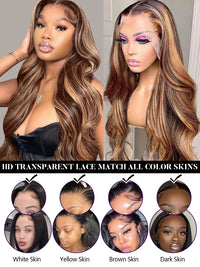 Thumbnail for Highlight Wig Human Hair Body Wave Lace Frontal Wigs