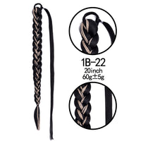 Thumbnail for 20 Inch Long Straight Synthetic Hair Extension Braided Fishtail Drawstring Ponytail Hair