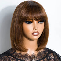 Thumbnail for Glueless Human Hair Wig Ready To Wear Brazilian Bob  With Bangs