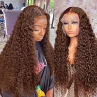 Thumbnail for HD Transparent Deep Wave Frontal Wig Brazilian Water Wave Wigs Human Hair