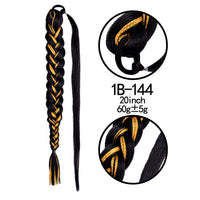 Thumbnail for 20 Inch Long Straight Synthetic Hair Extension Braided Fishtail Drawstring Ponytail Hair