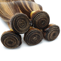 Thumbnail for P4/27 Highlight Human Hair Bundles Brown Blonde Peruvian Hair Extensions Double Wefts