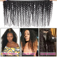 Thumbnail for Indian Afro Kinky Curly Bundles Human Hair Extensions 100% Human Hair Weave Bundles Jerry Curl