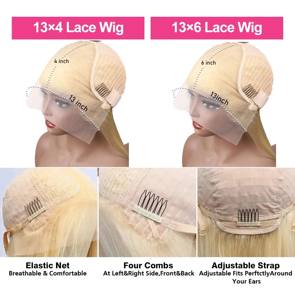 613 Blonde Lace Frontal Wig Body Wave Wig Human Hair