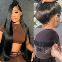 Thumbnail for Straight Human Hair Pre-Plucked HD Full Lace with Invisi-Drawstring 200% Density