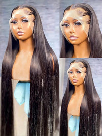 Thumbnail for 34 Inch Bone Straight Brazilian Human Hair Lace Frontal Wig PrePlucked