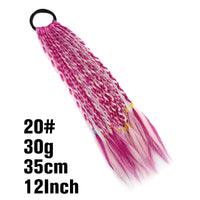 Thumbnail for 20 Inch Long Straight Synthetic Hair Extension Braided Fishtail Drawstring Ponytail Hair