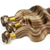 Thumbnail for Piano Color P4/613 Highlight Bundles Remy Body Wave Ash Blonde With Highlights 3 Bundles