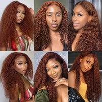 Thumbnail for Brown Lace Front Human Hair Wig- Deep Wave 13x6 Hd Lace