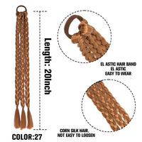 Thumbnail for 20 Inch Long Straight Synthetic Hair Extension Braided Fishtail Drawstring Ponytail Hair