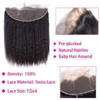 Thumbnail for Yaki Straight Lace Closure Brazilian Human Hair Ear to Ear Lace Closure