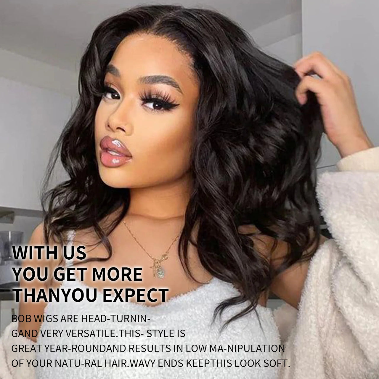 Natural Body Wave Glueless Closure Wig 5x5 HD Lace Front Wig Water Wavy Loose Wave