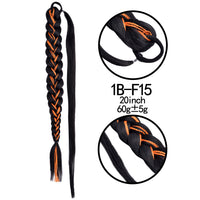 Thumbnail for 20 Inch Long Straight Synthetic Hair Extension Braided Fishtail Drawstring Ponytail Hair