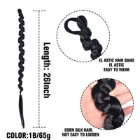 Thumbnail for 20 Inch Long Straight Synthetic Hair Extension Braided Fishtail Drawstring Ponytail Hair