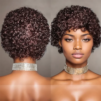 Thumbnail for Short Curly 99J Wig For Woman 100% Human Hair Wigs