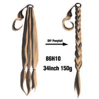 Thumbnail for 20 Inch Long Straight Synthetic Hair Extension Braided Fishtail Drawstring Ponytail Hair