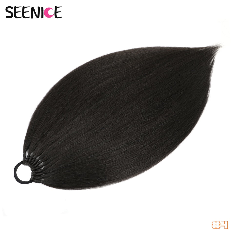 Straight Synthetic Ponytail Hair Extensions Natural Hair