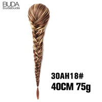 Thumbnail for 20 Inch Long Straight Synthetic Hair Extension Braided Fishtail Drawstring Ponytail Hair