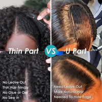 Thumbnail for U Part Wig Human Hair Glueless Wig Human Hair Ready To Wear Preplucked Brazilian Wig