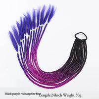 Thumbnail for 20 Inch Long Straight Synthetic Hair Extension Braided Fishtail Drawstring Ponytail Hair