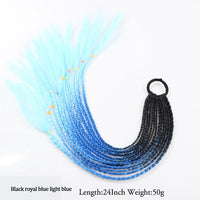 Thumbnail for 20 Inch Long Straight Synthetic Hair Extension Braided Fishtail Drawstring Ponytail Hair