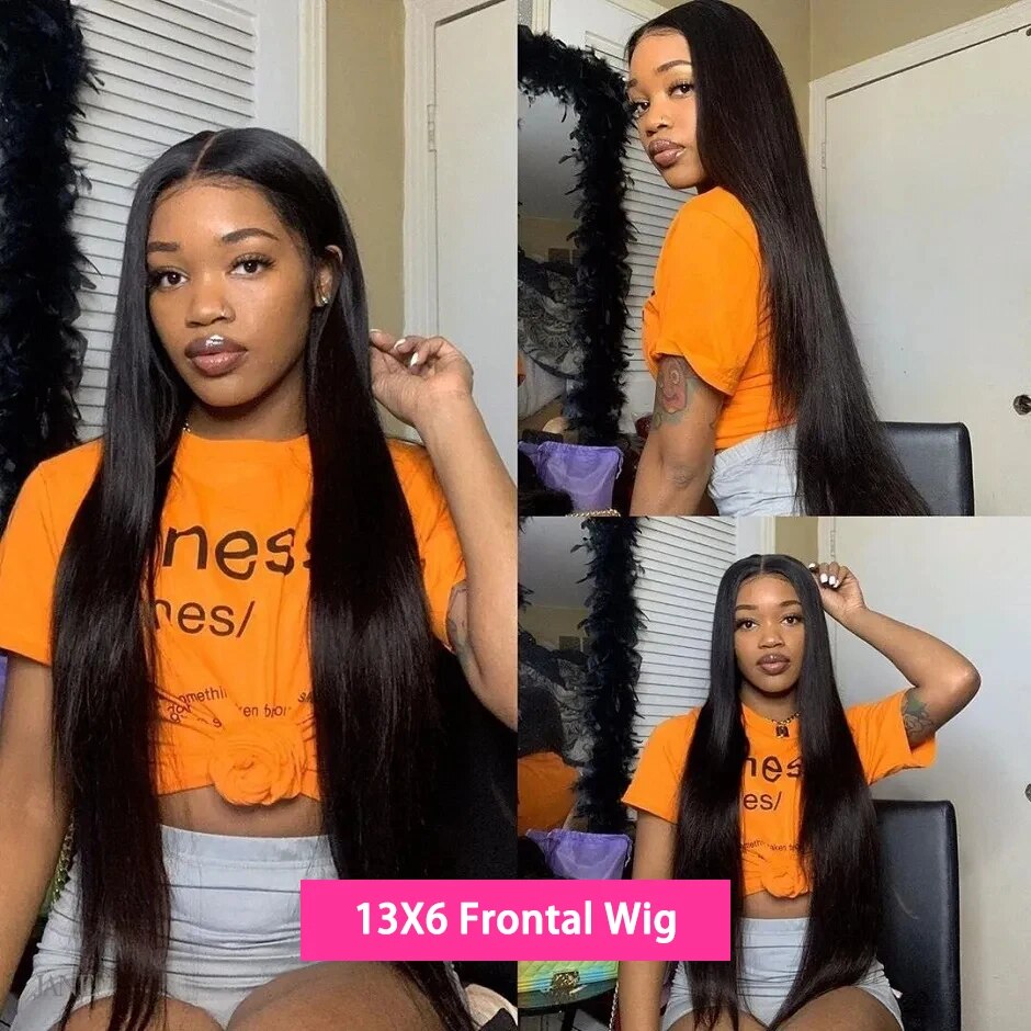 Wear Go Glueless Wig Bone Straight HD Lace Frontal Wig Human Hair Pre plucked