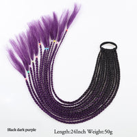 Thumbnail for 20 Inch Long Straight Synthetic Hair Extension Braided Fishtail Drawstring Ponytail Hair