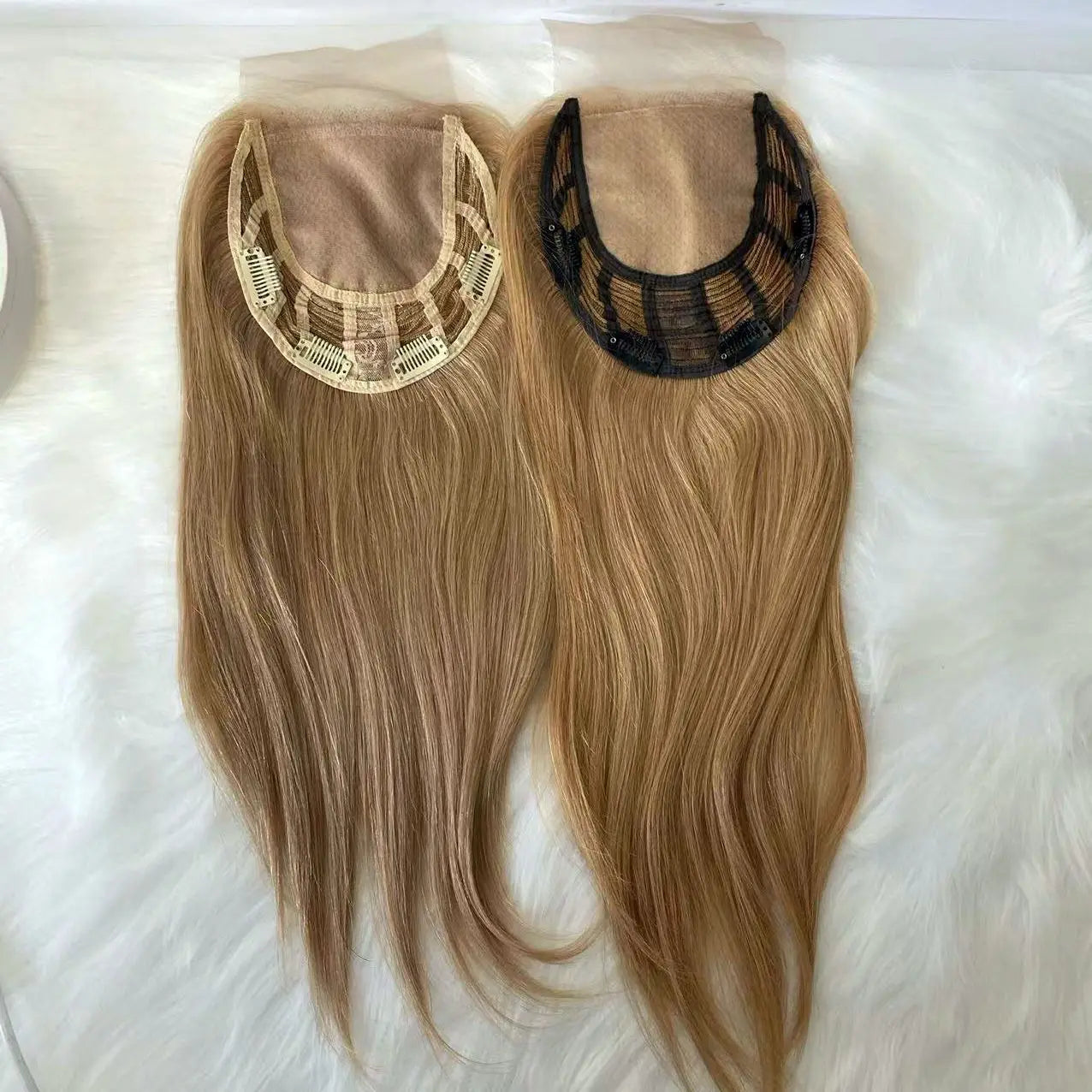 16inch European Virgin Human Hair  Topper with Lace Natural Baby Hair