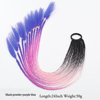 Thumbnail for 20 Inch Long Straight Synthetic Hair Extension Braided Fishtail Drawstring Ponytail Hair