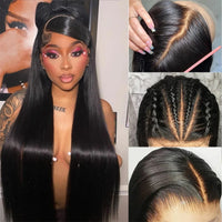 Thumbnail for Straight Human Hair Pre-Plucked HD Full Lace with Invisi-Drawstring 200% Density