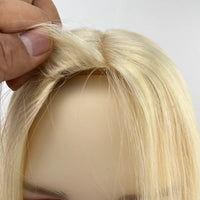 Thumbnail for #60 Two Tone Ombre Silk Skin Base Toupee with 3 Clips In Brazilian Human Hair