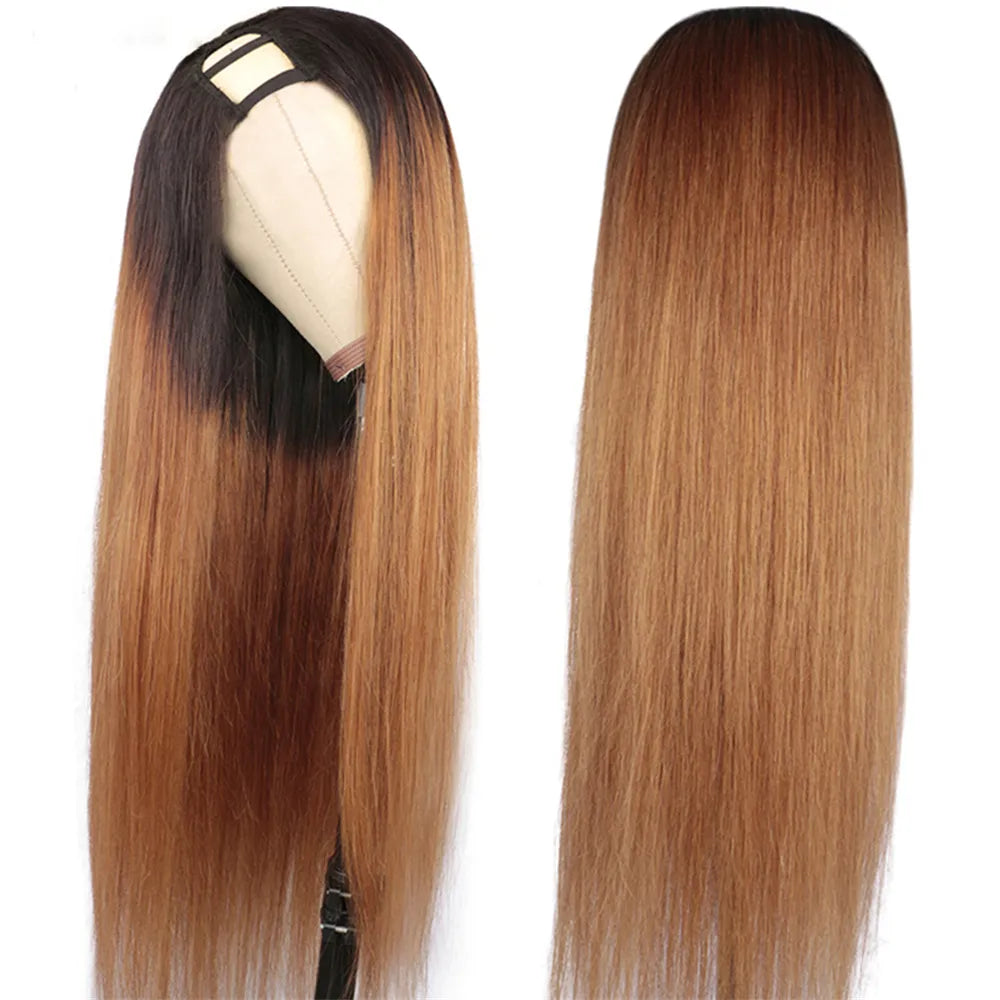 U Part Wig Ombre Human Hair Wig