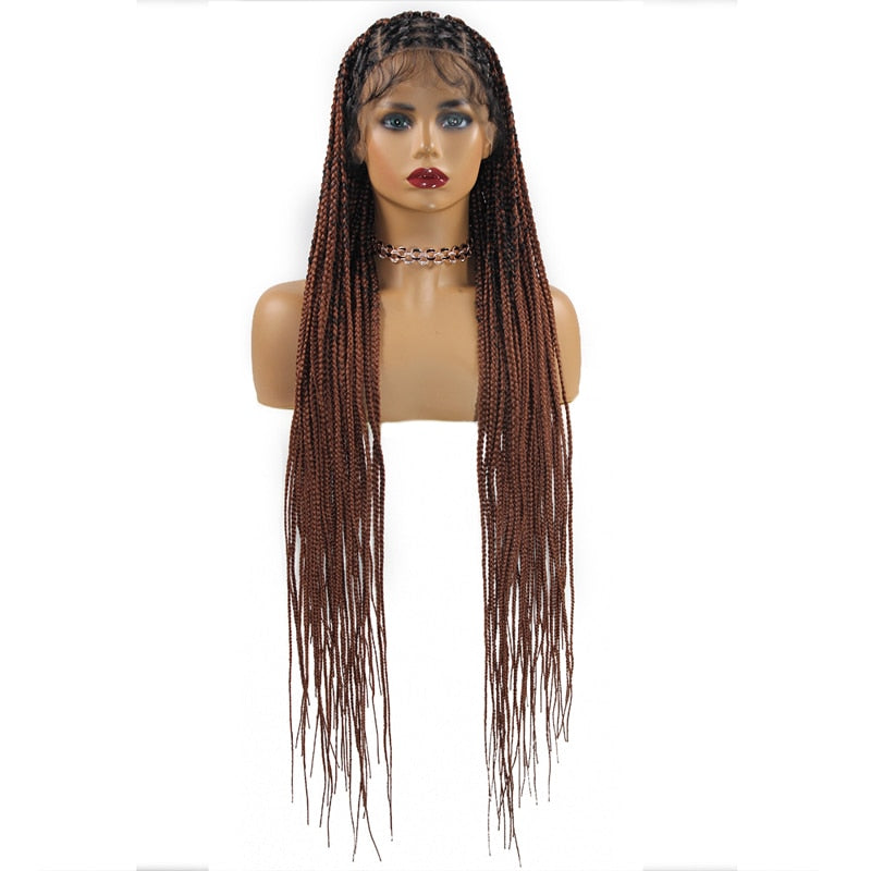 36‘’ Full Lace Box Braid Lace Front Wig Super Long Criss Cross Knotless Braids