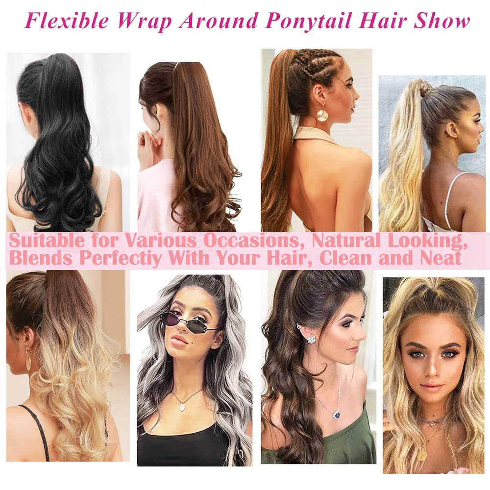 32inch Synthetic PonyTail Long Layered Flexible Wrap