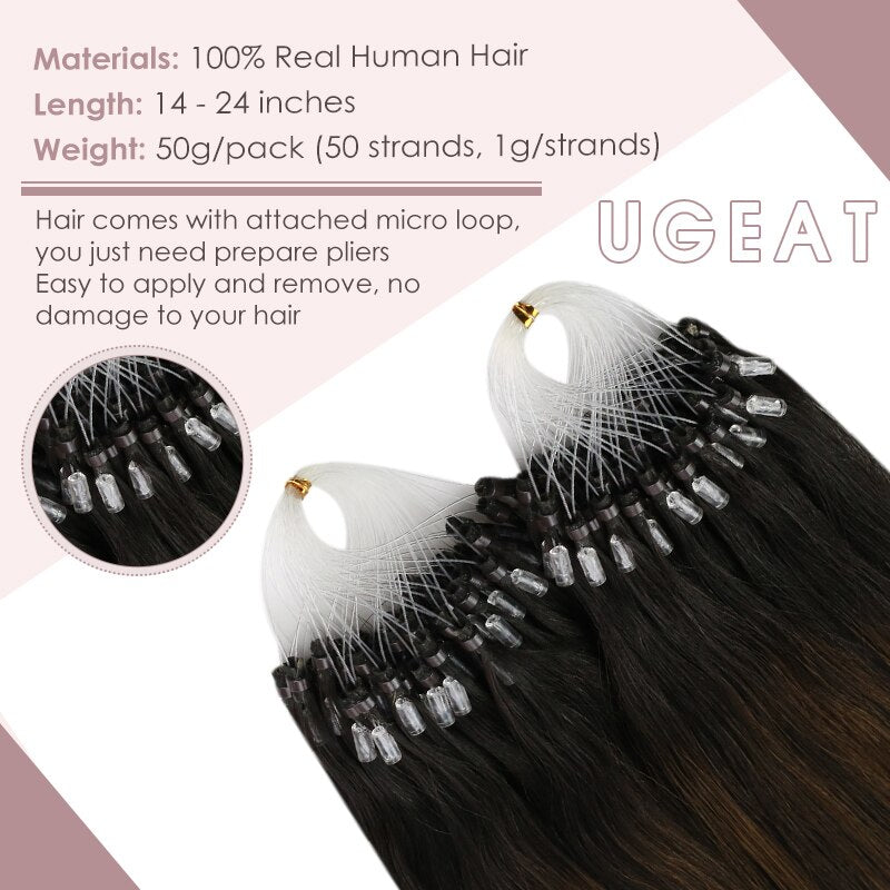 Micro Loop Hair Extensions 100% Real Human Hair