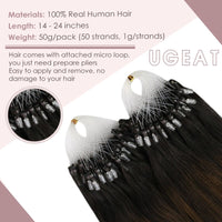 Thumbnail for Micro Loop Hair Extensions 100% Real Human Hair