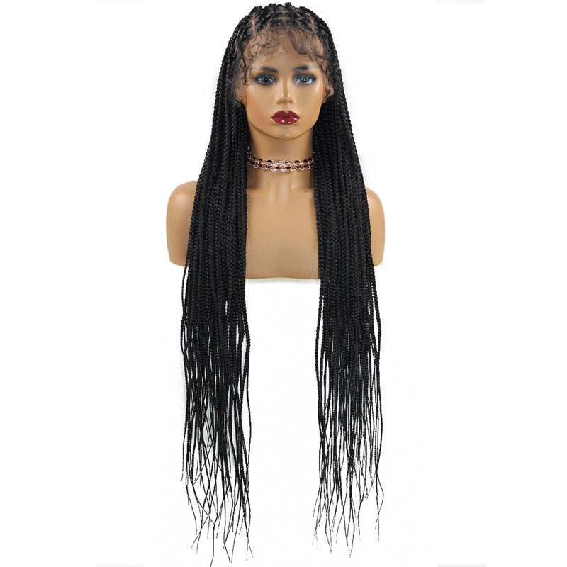 36‘’ Full Lace Box Braid Lace Front Wig Super Long Criss Cross Knotless Braids