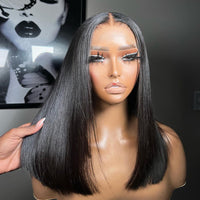 Thumbnail for Short Bob Wig Transparent Lace Brazilian-  180% Density