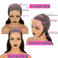 Thumbnail for Short Bob Wig Transparent Lace Brazilian-  180% Density