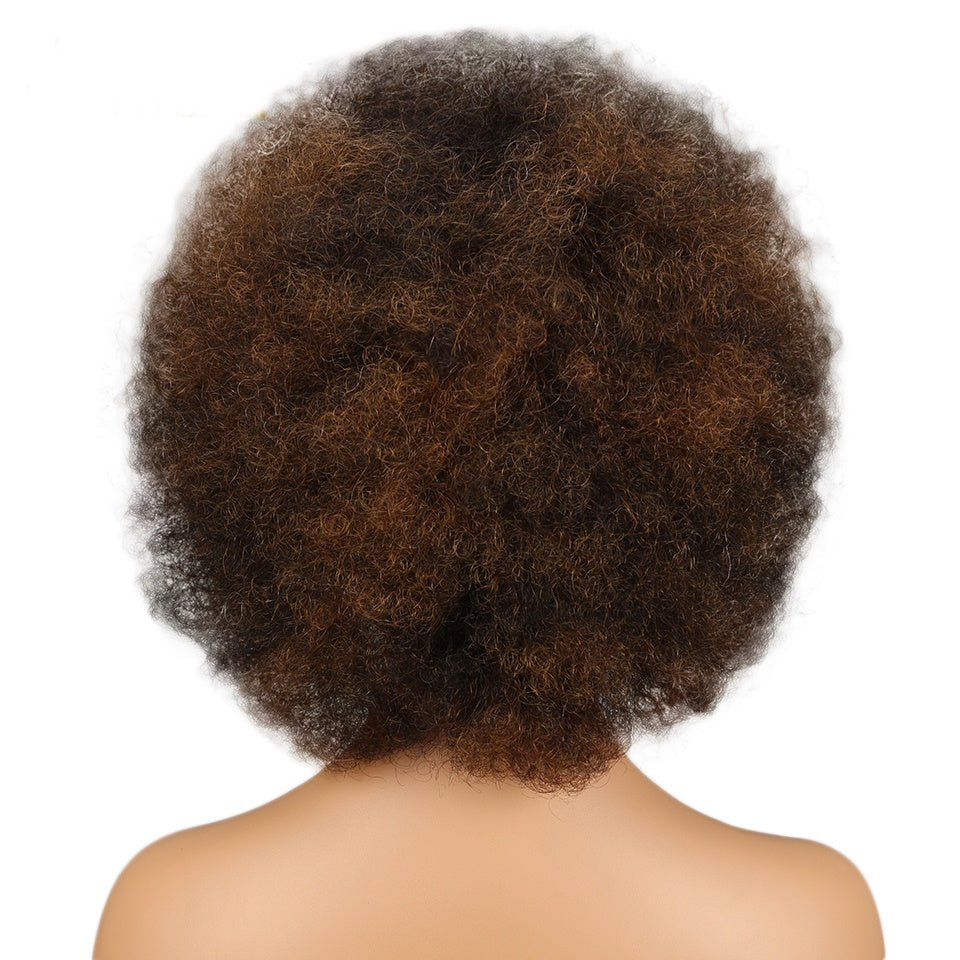 Afro Curly Human Hair Wigs Brown, Red ,Blonde  Wigs