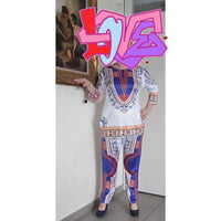 Thumbnail for Top Pants Suit Dashiki Print Ladies Clothes Robe