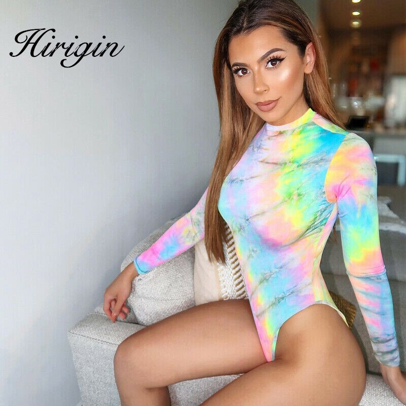 Fashion Tie Dye Print Bodycon Bodysuits